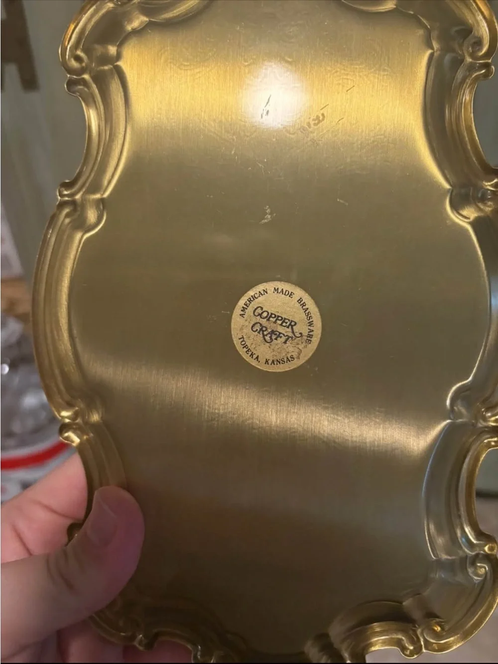 Ornate Gold Decorative Vanity Tray - Classic Scalloped Design